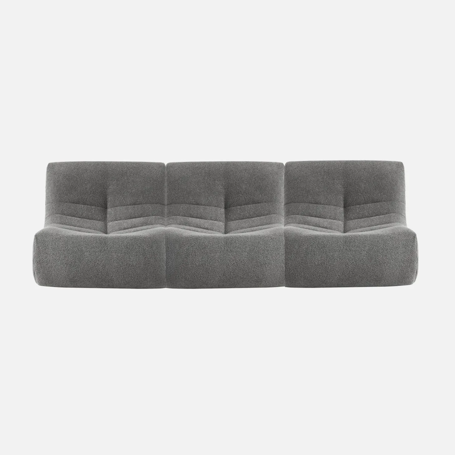 Fauteuils boucléstof Sokol 1 zitplaats (set van 3)