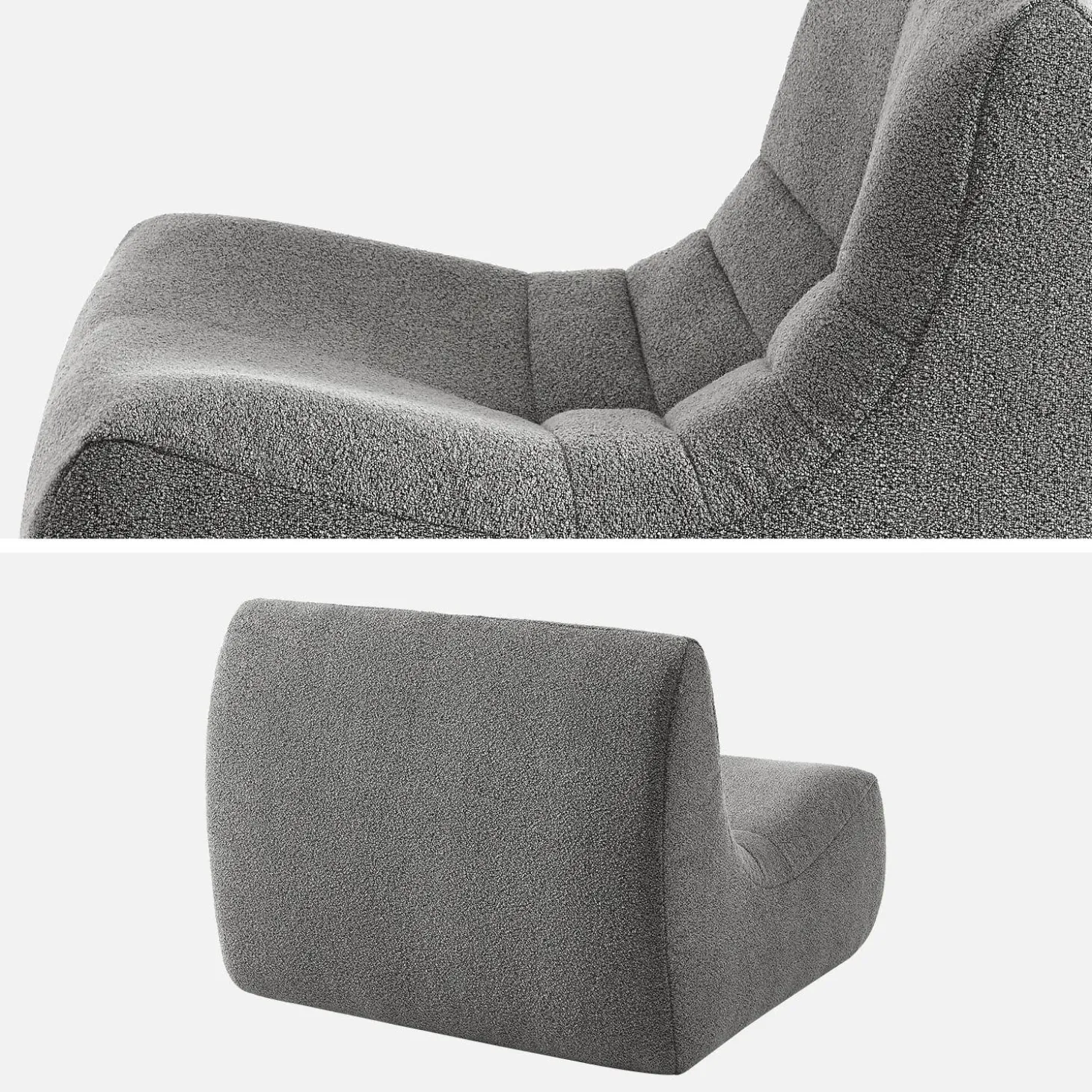 Fauteuils boucléstof Sokol 1 zitplaats (set van 3)