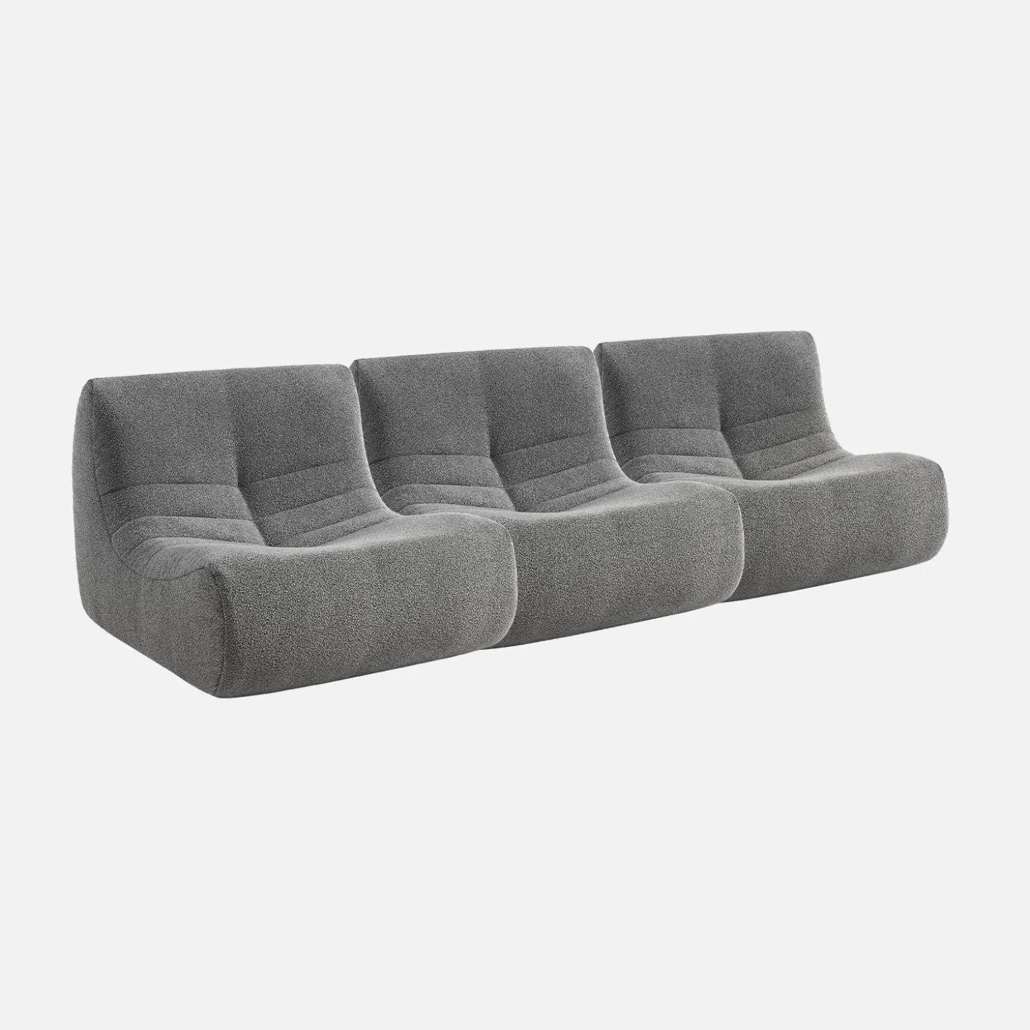 Fauteuils boucléstof Sokol 1 zitplaats (set van 3)