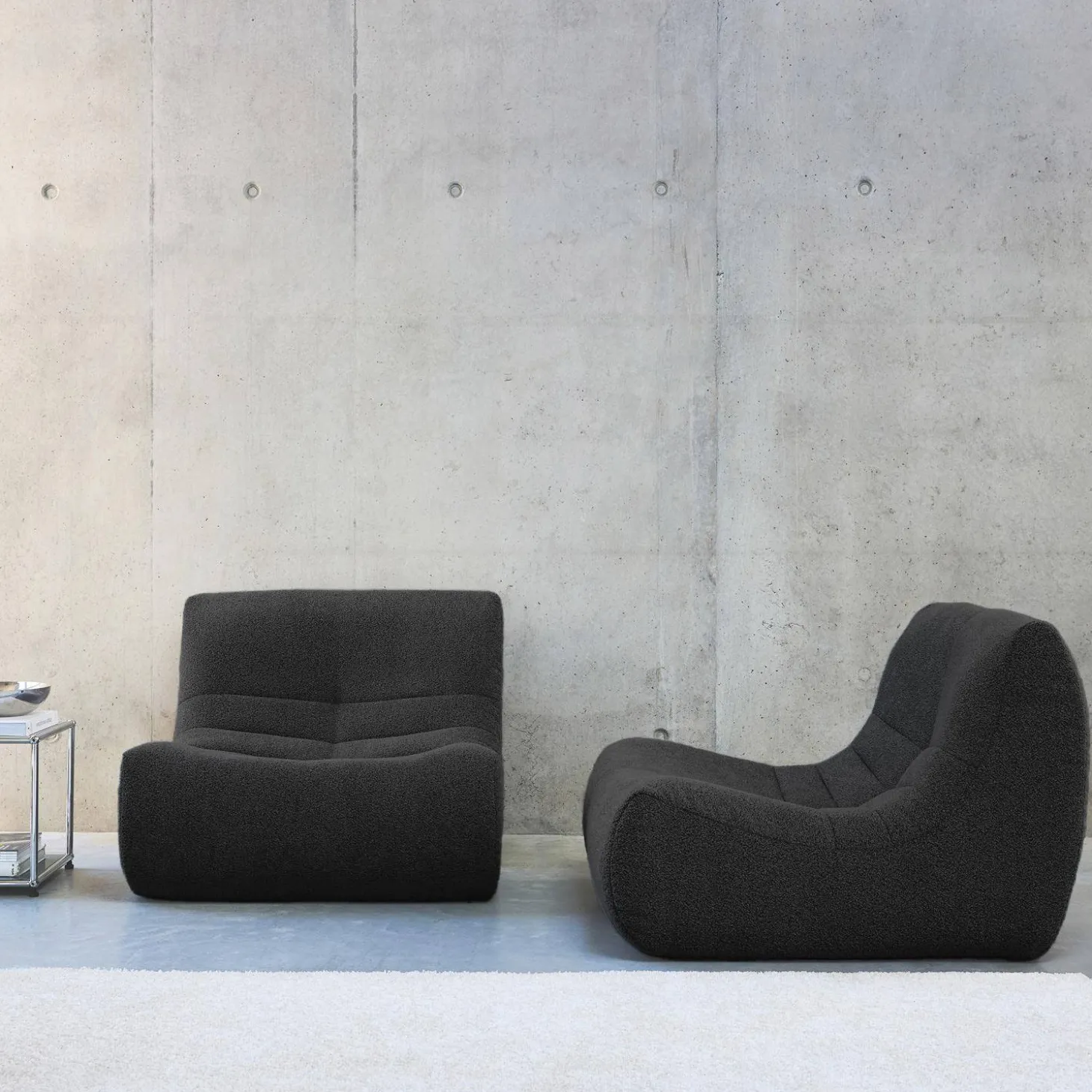 Fauteuils boucléstof Sokol 1 zitplaats (set van 2)