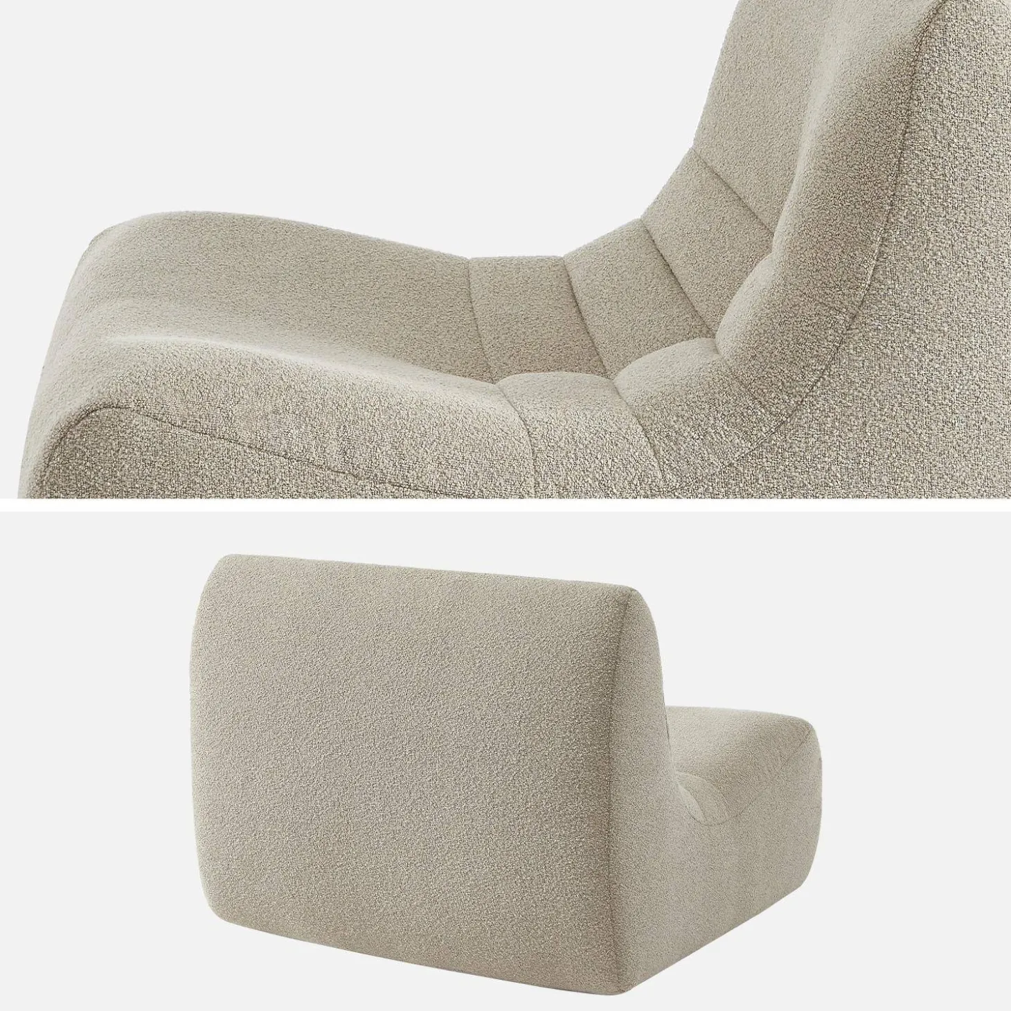 Fauteuils boucléstof Sokol 1 zitplaats (set van 2)