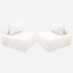 Fauteuils boucléstof 1 zitplaats (set van 2)