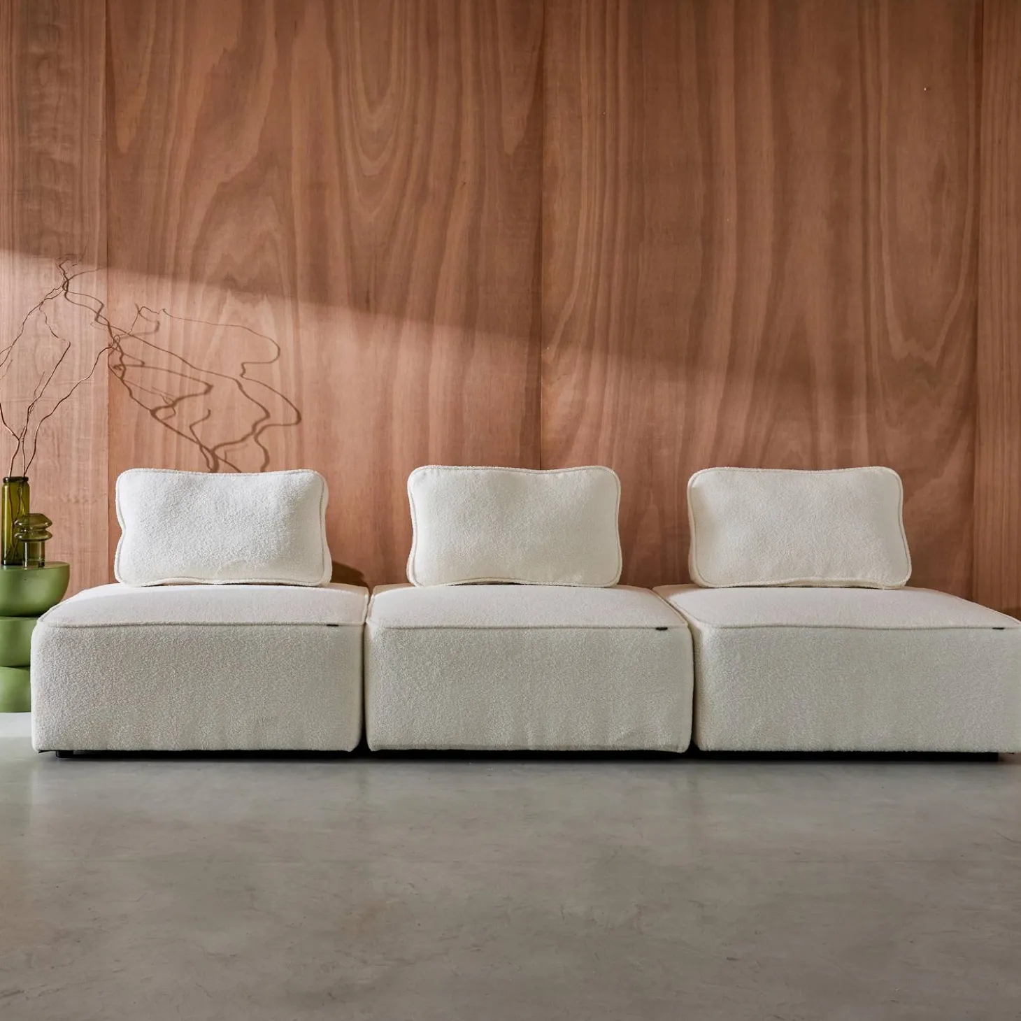 Fauteuils boucléstof 1 zitplaats (set van 3)