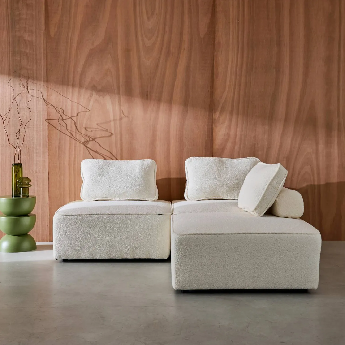 Fauteuils boucléstof 1 zitplaats (set van 3)