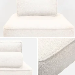 Fauteuils boucléstof 1 zitplaats (set van 3)