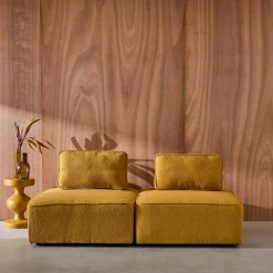 Fauteuils boucléstof 1 zitplaats (set van 2)