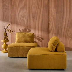 Fauteuils boucléstof 1 zitplaats (set van 2)