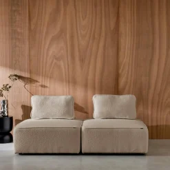 Fauteuils boucléstof 1 zitplaats (set van 2)