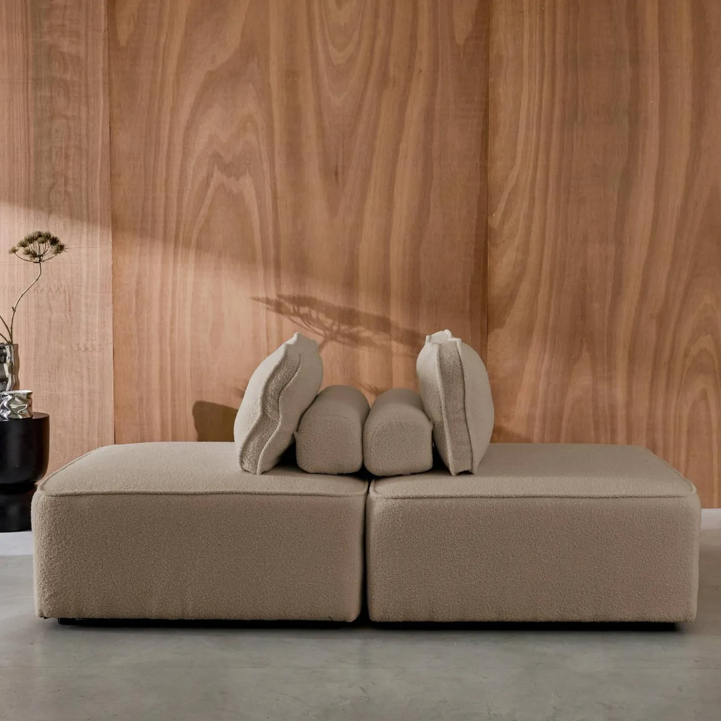 Fauteuils boucléstof 1 zitplaats (set van 2)