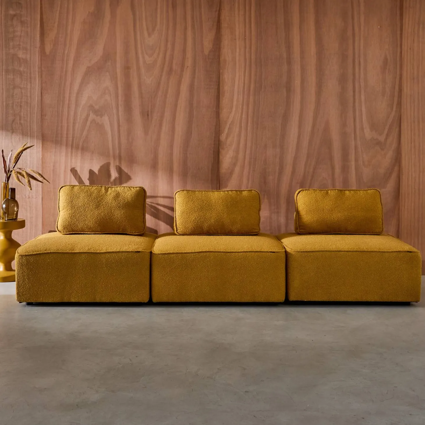 Fauteuils boucléstof 1 zitplaats (set van 3)