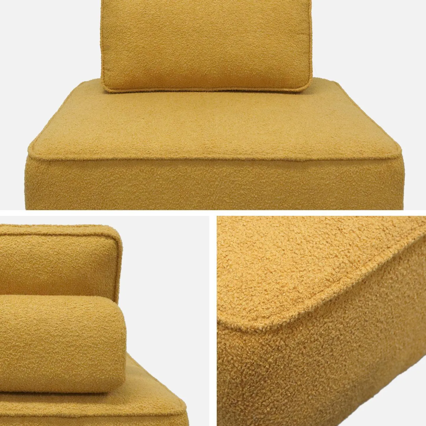 Fauteuils boucléstof 1 zitplaats (set van 3)