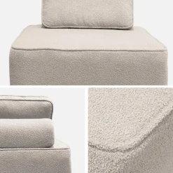 Fauteuils boucléstof 1 zitplaats (set van 3)