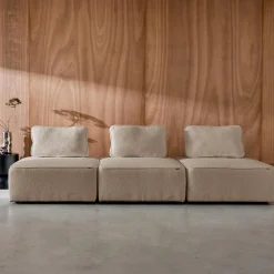 Fauteuils boucléstof 1 zitplaats (set van 3)