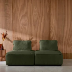 Fauteuils boucléstof 1 zitplaats (set van 2)
