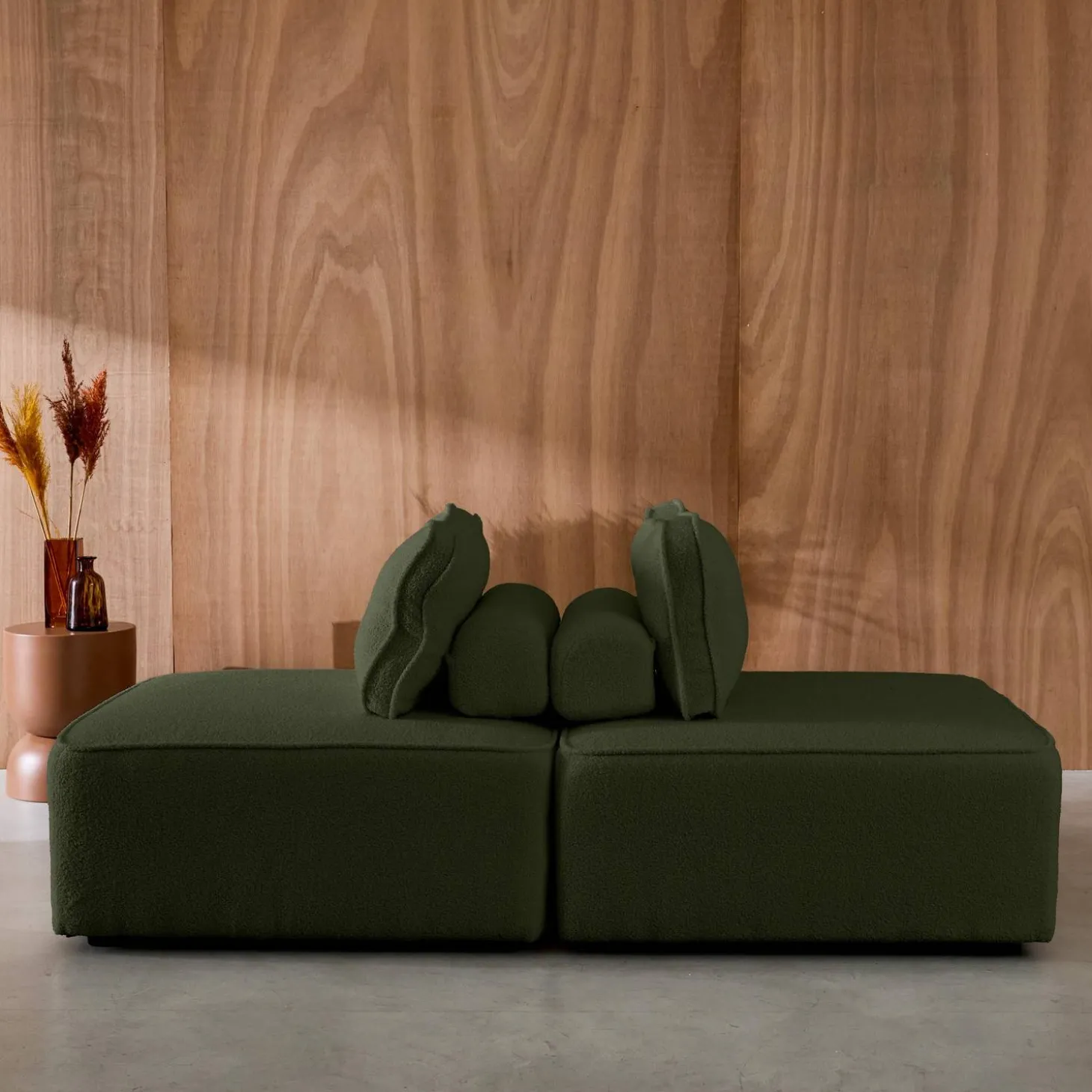 Fauteuils boucléstof 1 zitplaats (set van 2)