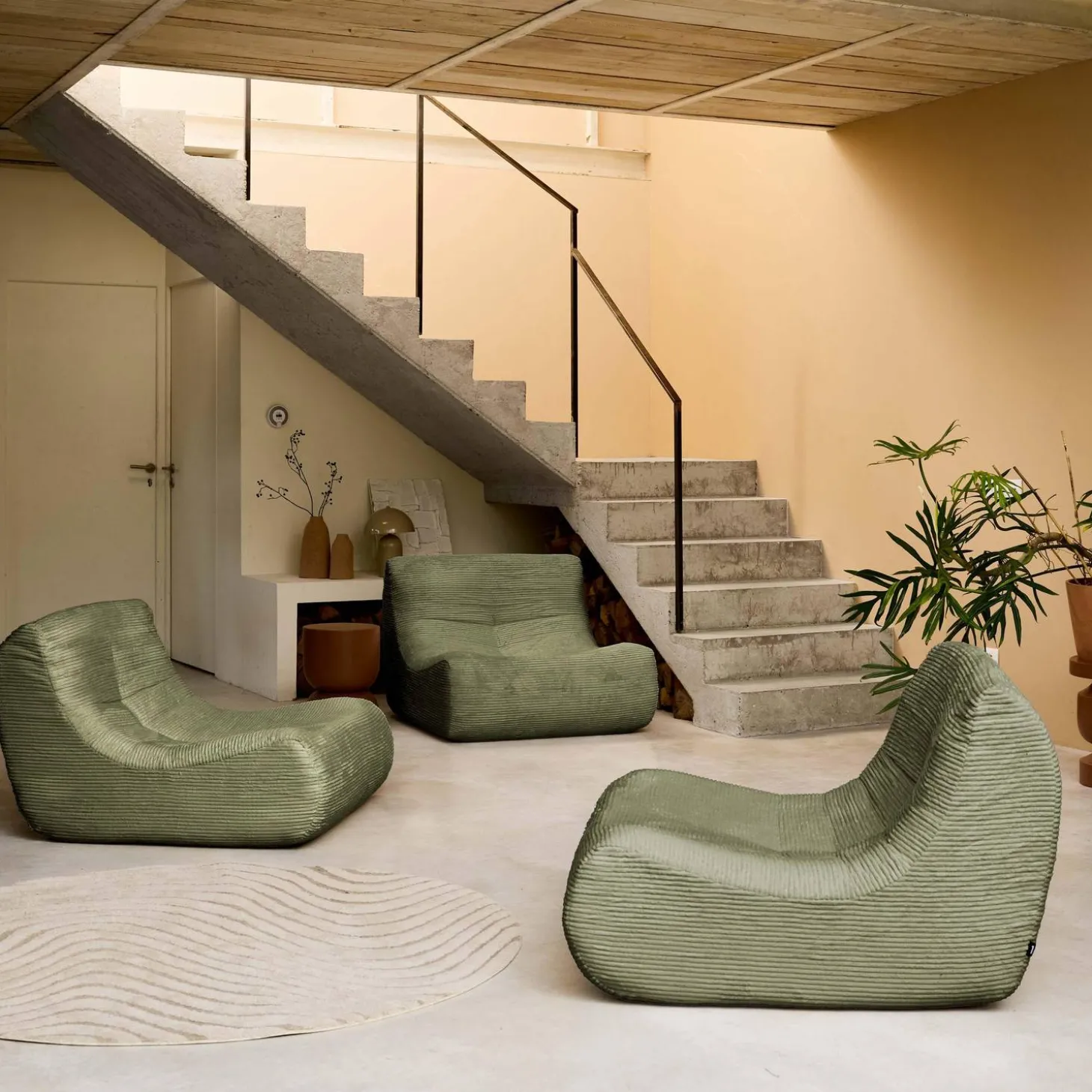Fauteuils corduroy Sokol 1 zitplaats (set van 3)