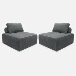 Fauteuils corduroy 1 zitplaats (set van 2)