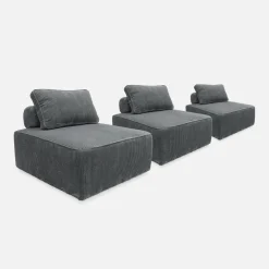 Fauteuils corduroy 1 zitplaats (set van 3)
