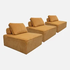 Fauteuils corduroy 1 zitplaats (set van 3)