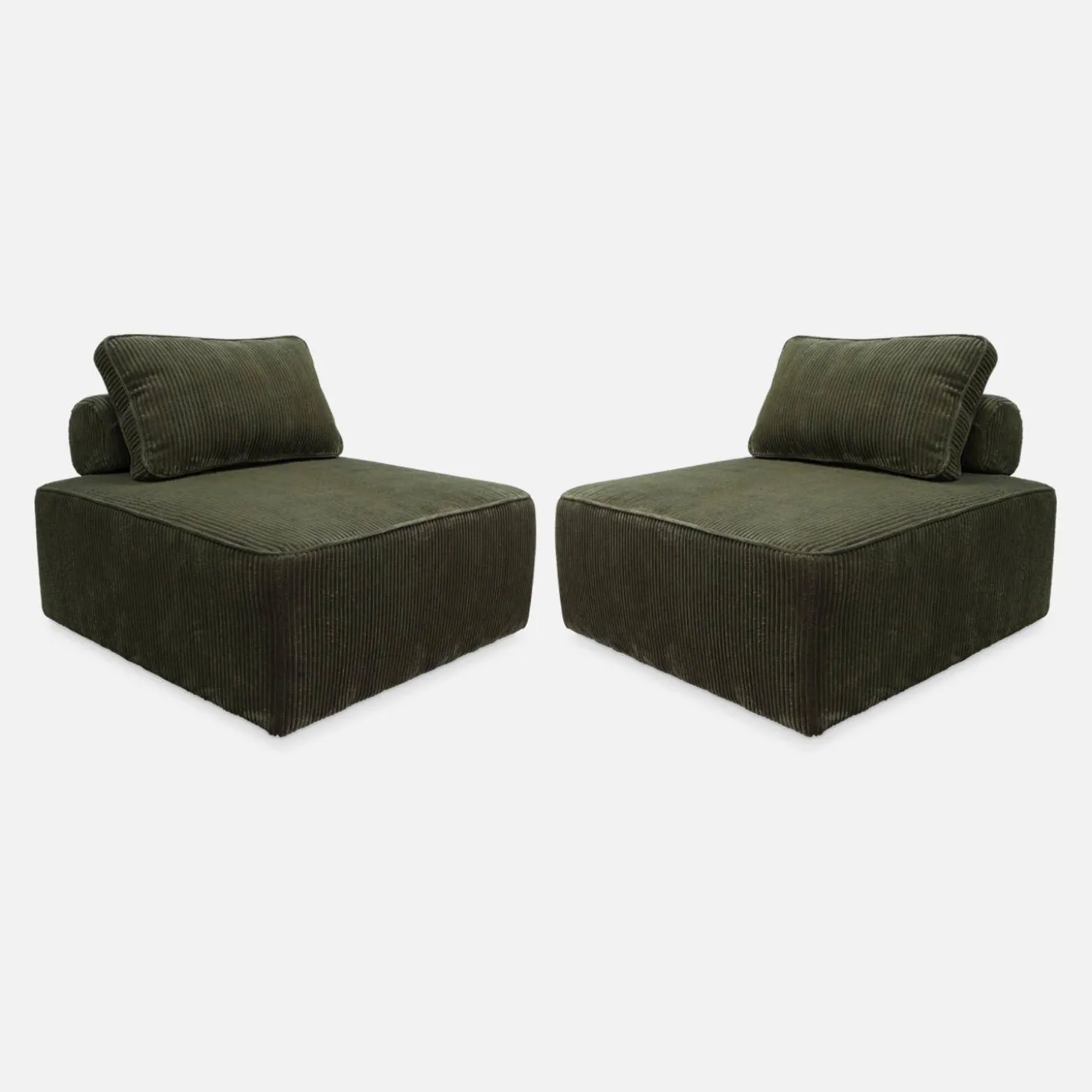 Fauteuils corduroy 1 zitplaats (set van 2)