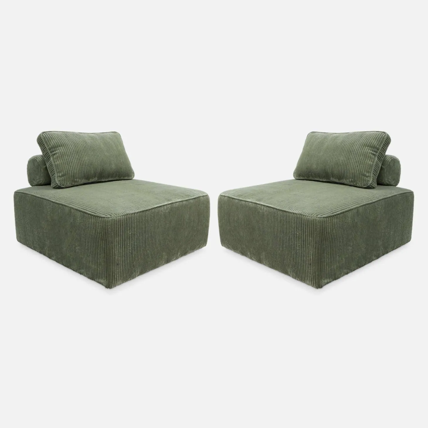 Fauteuils corduroy 1 zitplaats (set van 2)