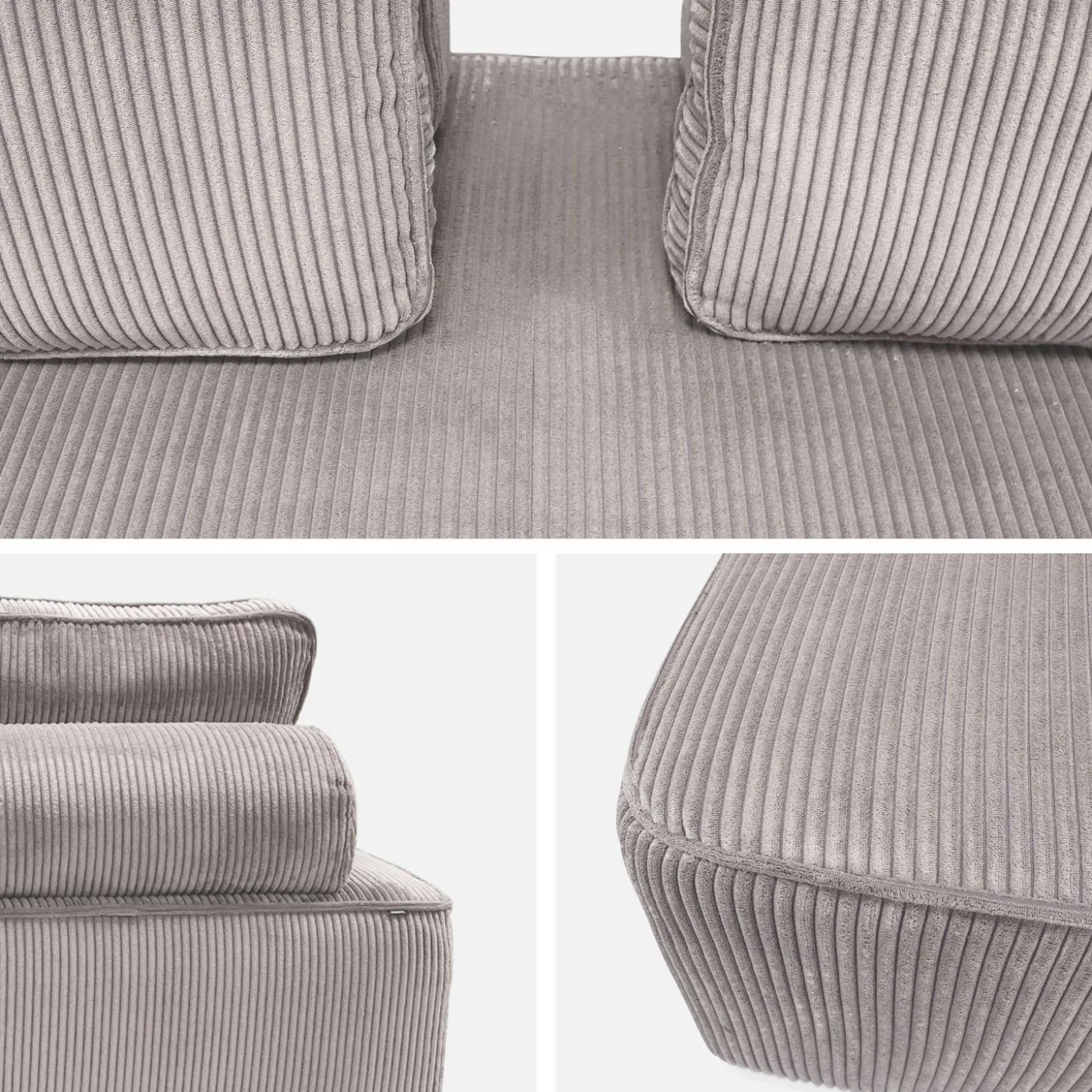 Fauteuils in corduroy 2 zitplaatsen (set van 2)