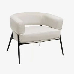 Fauteuil stof gebogen rugleuning metalen frame