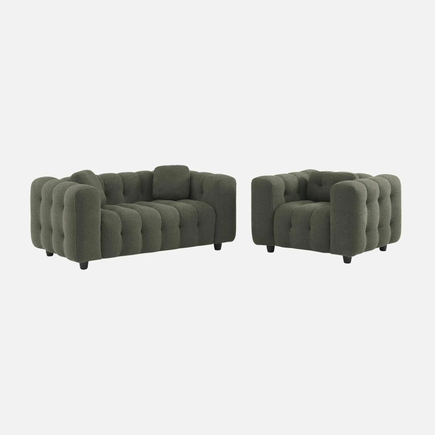Fauteuil van bouclé stof met structuur, 1 zitplaats