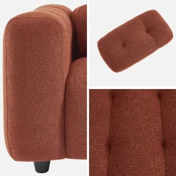 Fauteuil van bouclé stof met structuur, 1 zitplaats