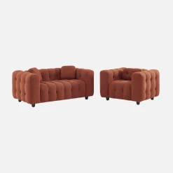 Fauteuil van bouclé stof met structuur, 1 zitplaats