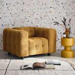 Fauteuil van bouclé stof met structuur, 1 zitplaats