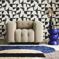 Fauteuil van bouclé stof met structuur, 1 zitplaats
