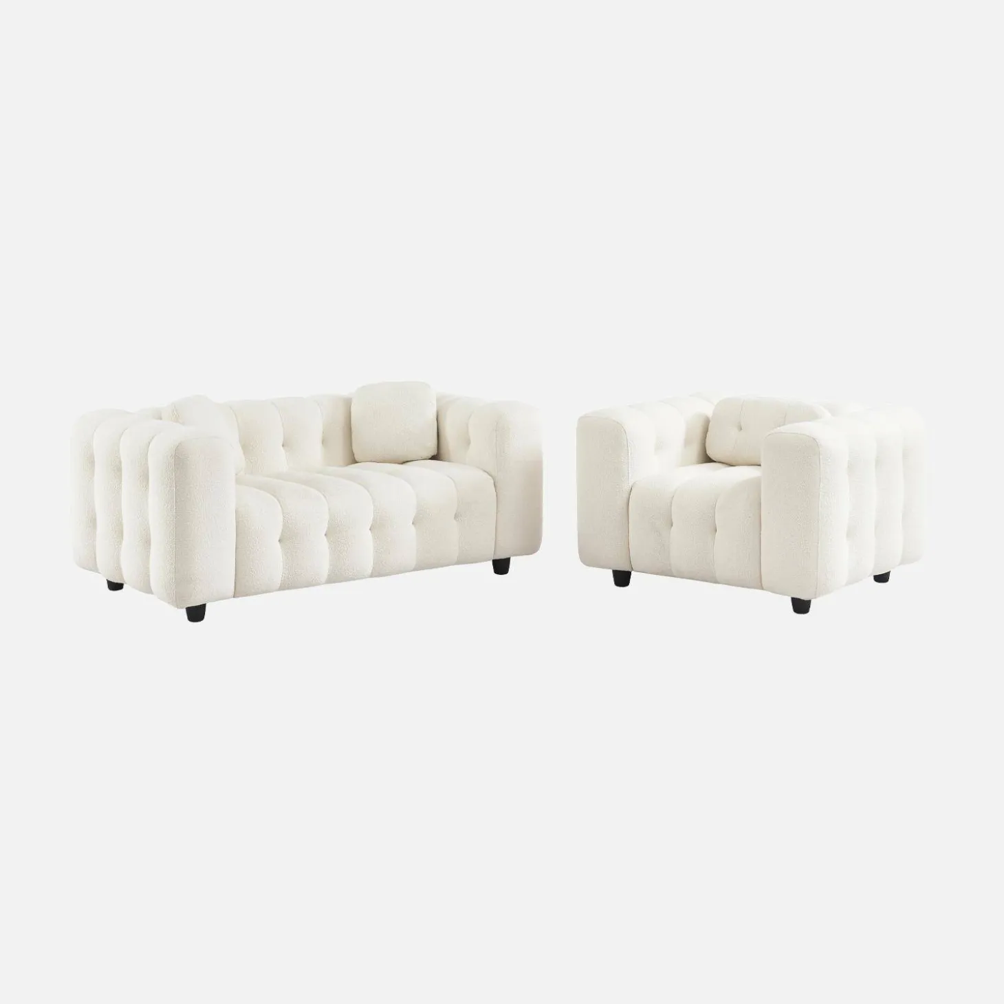 Fauteuil van bouclé stof met structuur, 1 zitplaats
