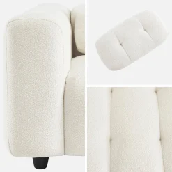 Fauteuil van bouclé stof met structuur, 1 zitplaats