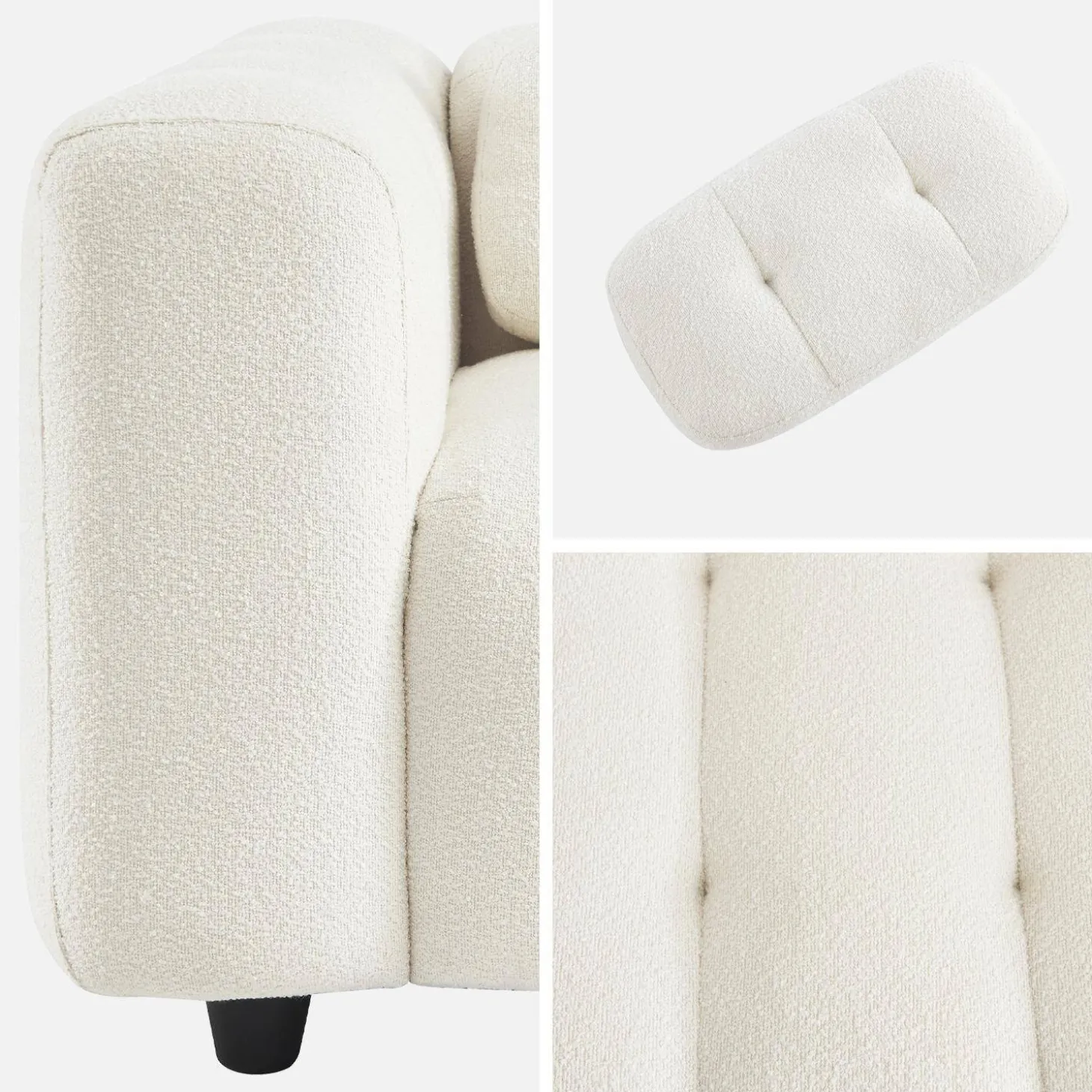 Fauteuil van bouclé stof met structuur, 1 zitplaats