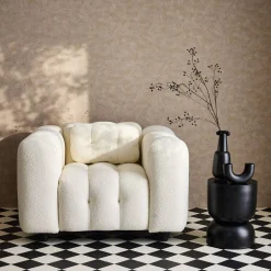 Fauteuil van bouclé stof met structuur, 1 zitplaats