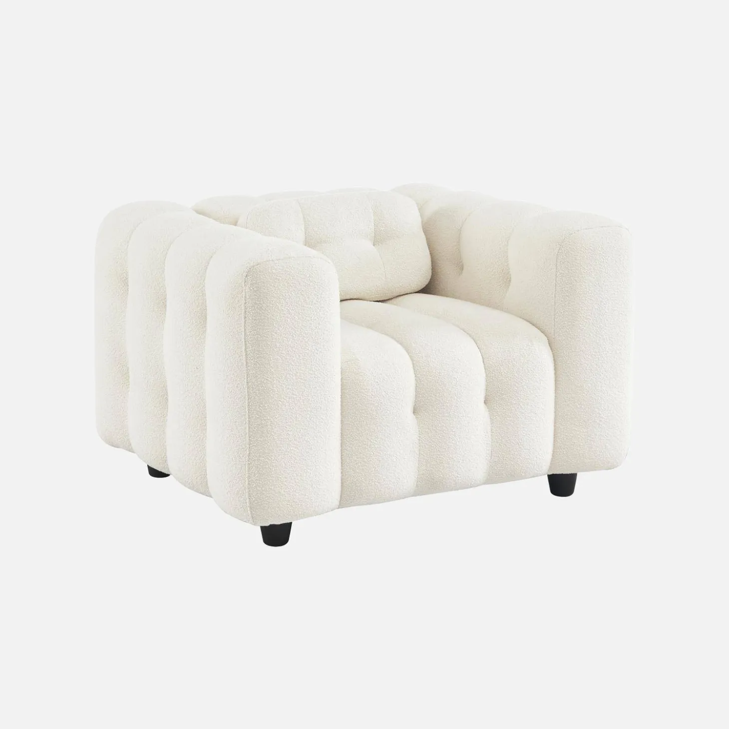 Fauteuil van bouclé stof met structuur, 1 zitplaats
