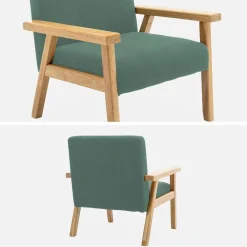 Fauteuil voor kinderen van hout en corduroy