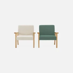 Fauteuil voor kinderen van hout en corduroy