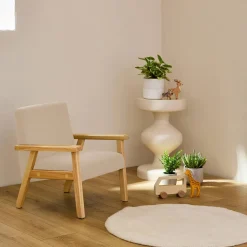 Fauteuil voor kinderen van hout en corduroy
