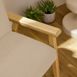 Fauteuil voor kinderen van hout en corduroy