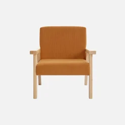 Fauteuil voor kinderen van hout en corduroy