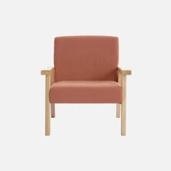 Fauteuil voor kinderen van hout en corduroy