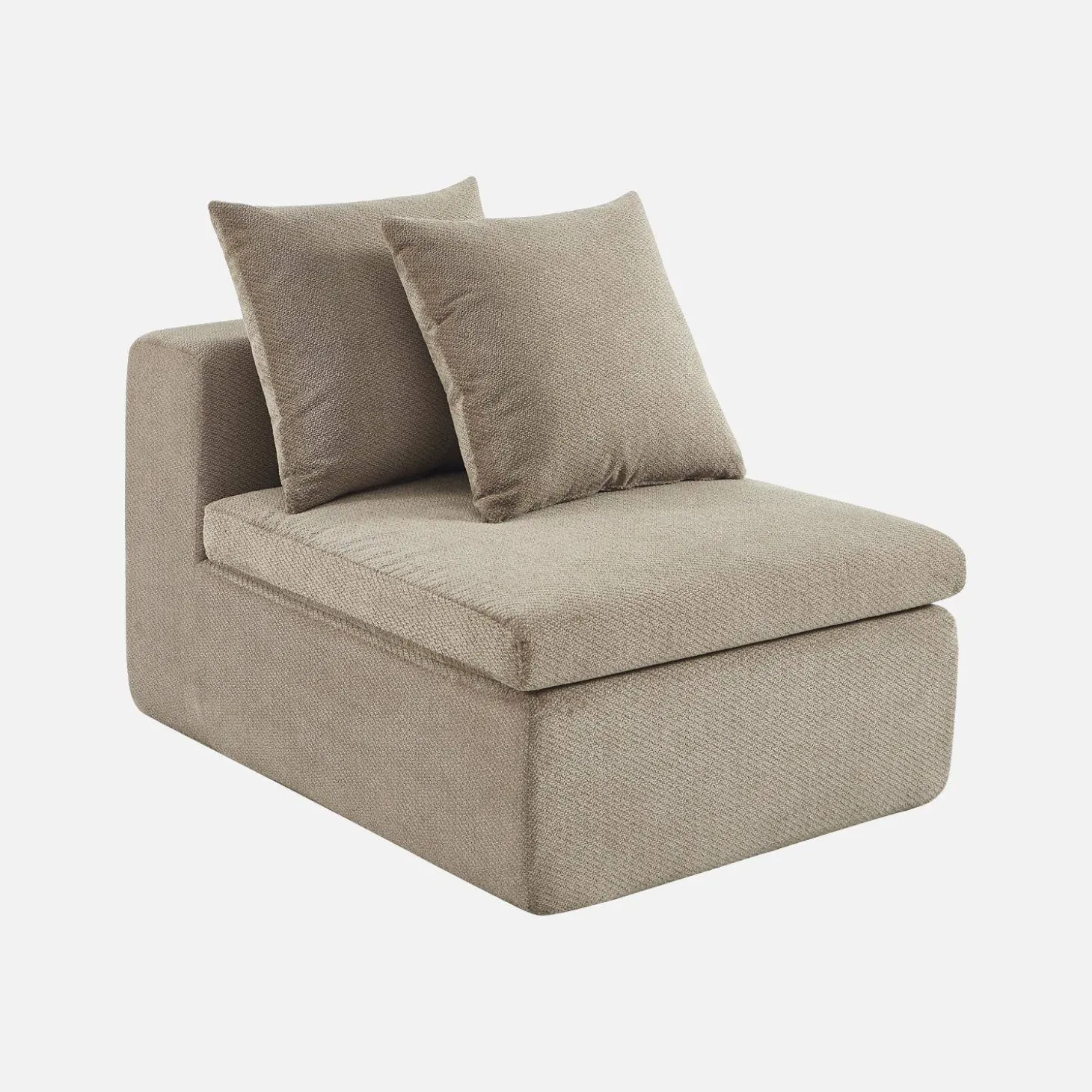 Fauteuil voor modulaire bank chenille stof 1 zitplaats