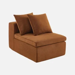 Fauteuil voor modulaire bank chenille stof 1 zitplaats