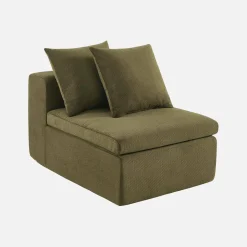 Fauteuil voor modulaire bank chenille stof 1 zitplaats