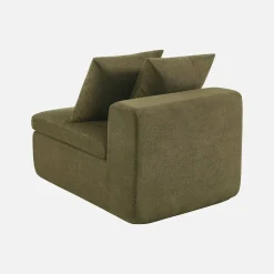 Fauteuil voor modulaire bank chenille stof 1 zitplaats