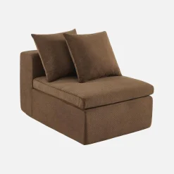 Fauteuil voor modulaire bank chenille stof 1 zitplaats