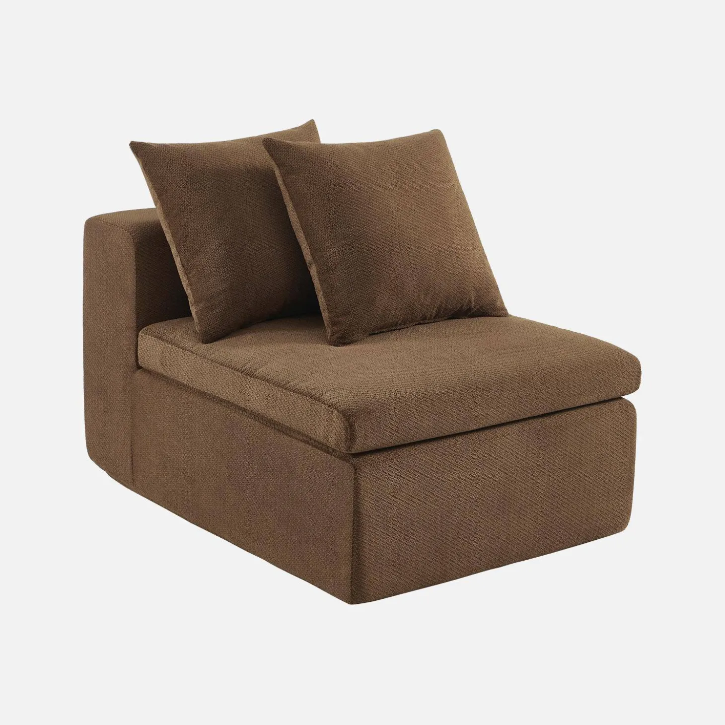 Fauteuil voor modulaire bank chenille stof 1 zitplaats