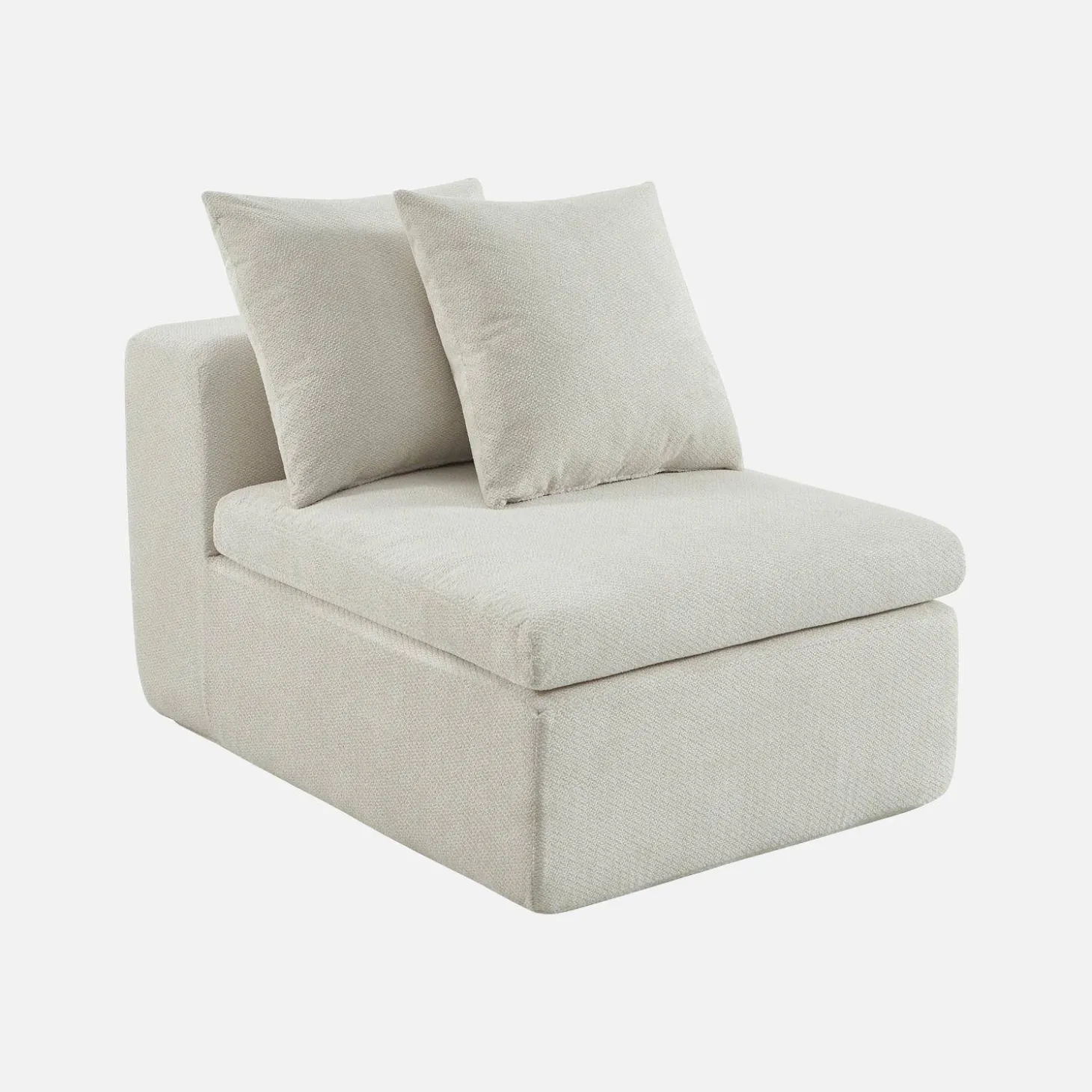 Fauteuil voor modulaire bank chenille stof 1 zitplaats